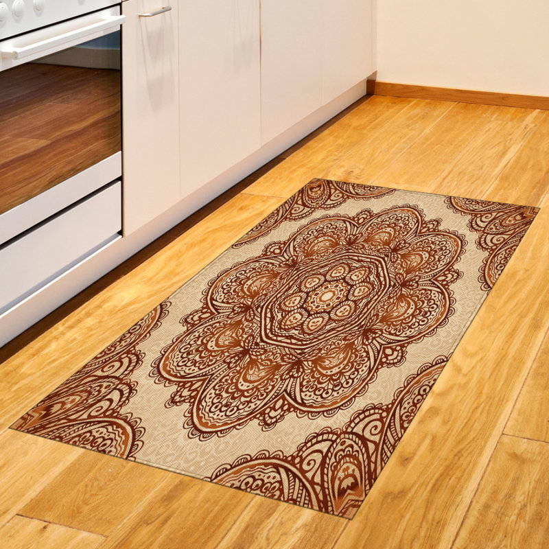 Ethnic High Density Long Fiber Poly Threads Decorative Area Rug Carpet, Rectangle 2'7" x 5'
