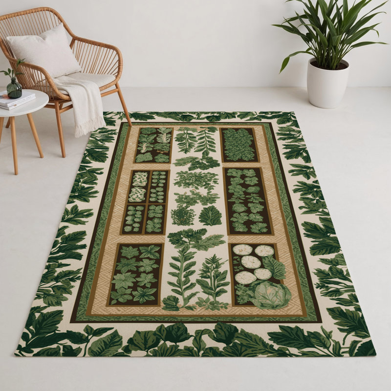Tapis d'intérieur et d'extérieur vert Nature, Rectangle 5 pi x 7 pi