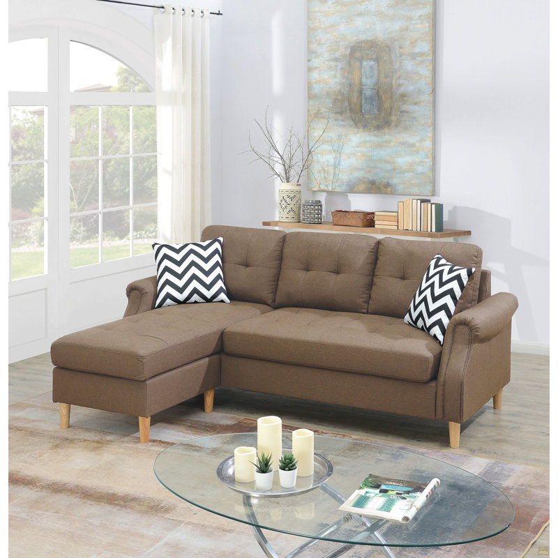 Canapé modulaire réversible Living, Tissu café clair