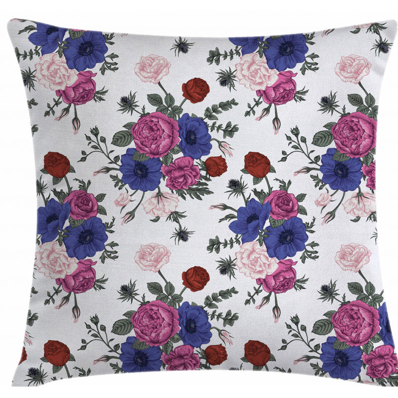 Housse de coussin décoratif intérieur/extérieur 36 po floral