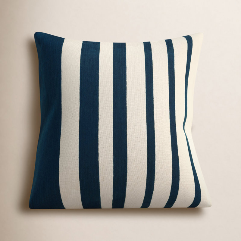 Karka Embroidered Throw Pillow, Navy/Natural