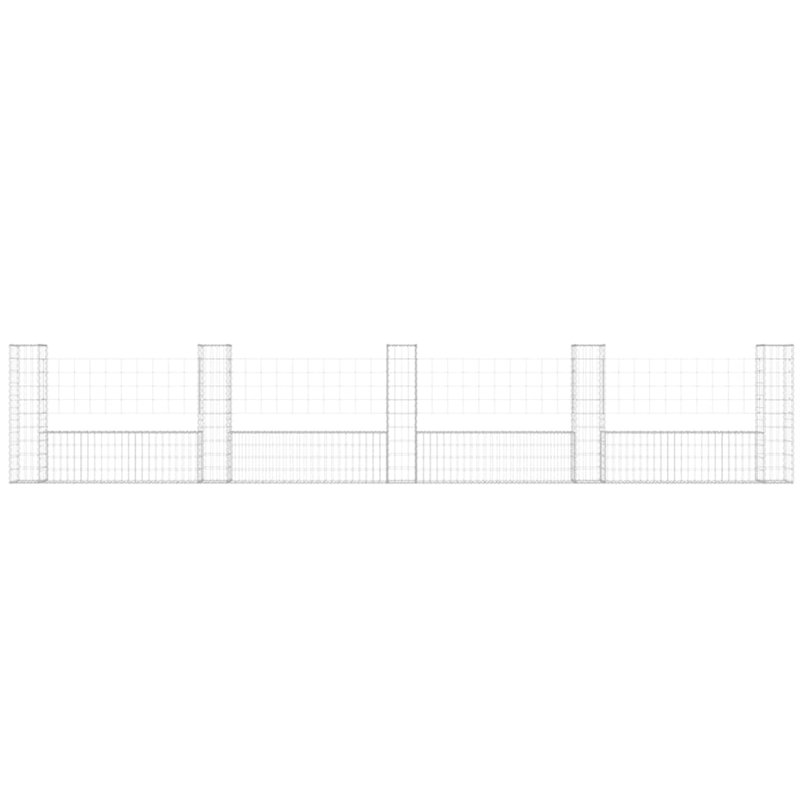 Panneau de clôture en métal argenté, H 39,4 po x l 196,9 po x P 7,9 po