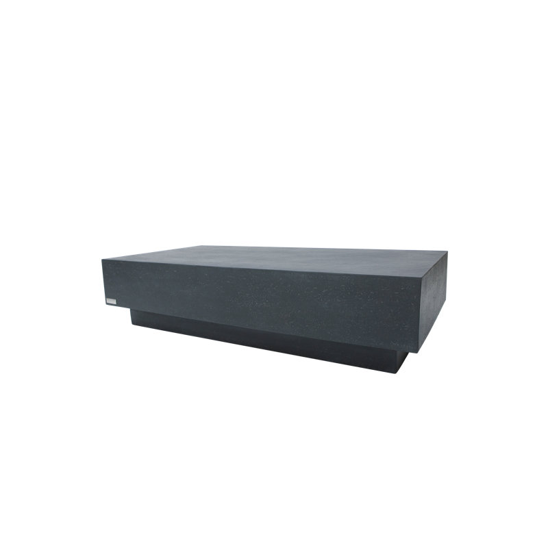 Elementi Home Tevere 60" Rectangular Concrete Coffee Table for Indoor and Outdoor Use, Slate Black