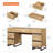 Aadam 59" Modern Executive Desk With Drawers, Wood Computer Writing Desk With Charging Station, Office Desk With File Drawer, Study Table For Bedroom, Living Room, Home Office,.-1031773739