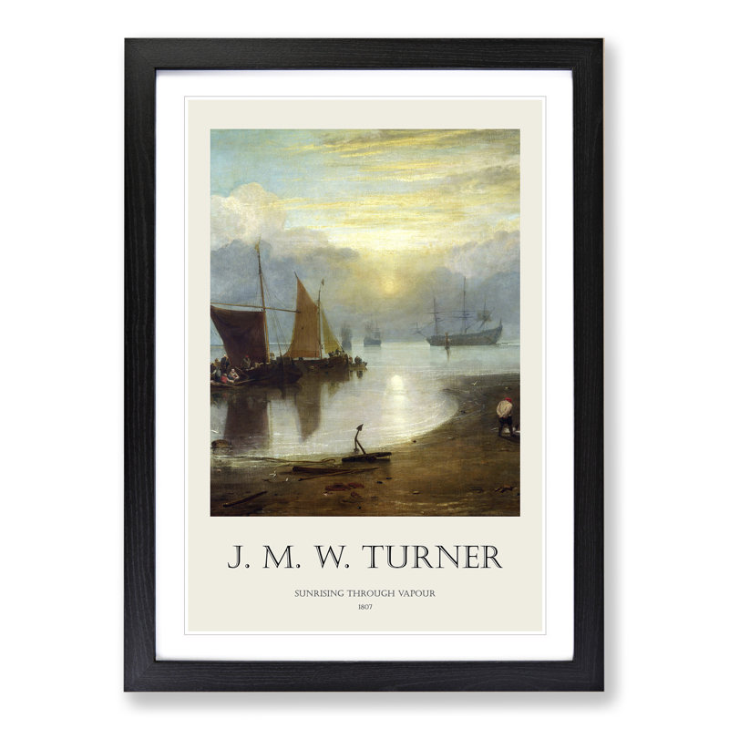 Sun Rising Through Vapour by Joseph-Mallord William Turner - Single Picture Frame Print, 36cm H x 27cm W x 2cm D