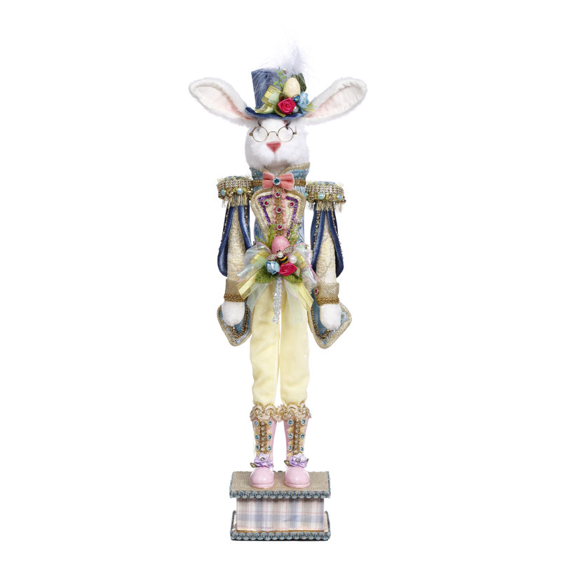 Rabbit Nutcracker Yellow, Small - 24.5 Inches