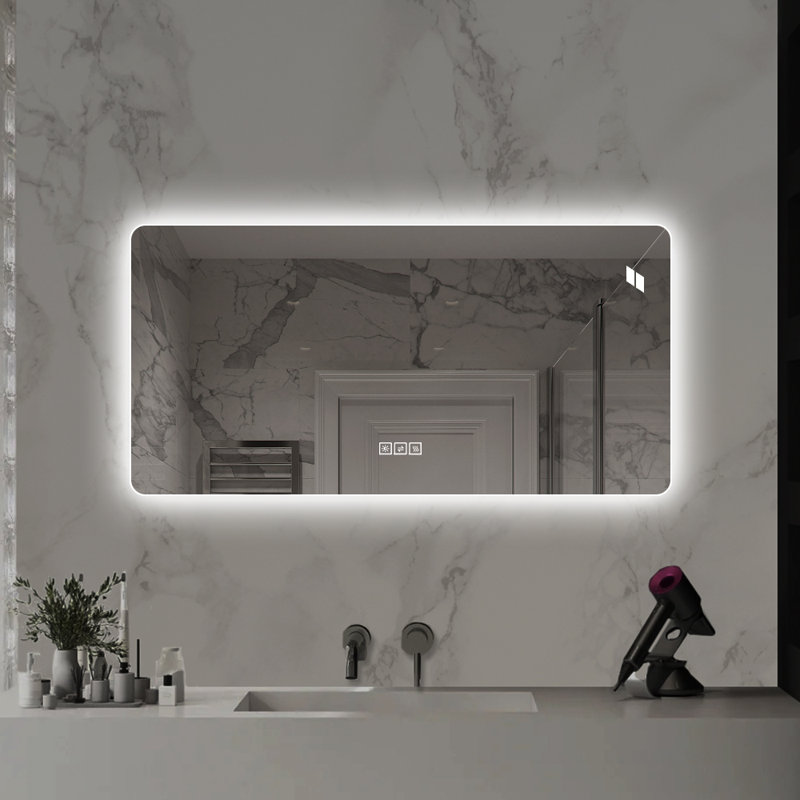  LED Bathroom Vanity Mirror Anti Fog Dimmable Lighted Mirror 3 Color Lighting HD Explosion Proof 5MM Copper Free Silver Mirror with Memory Function
