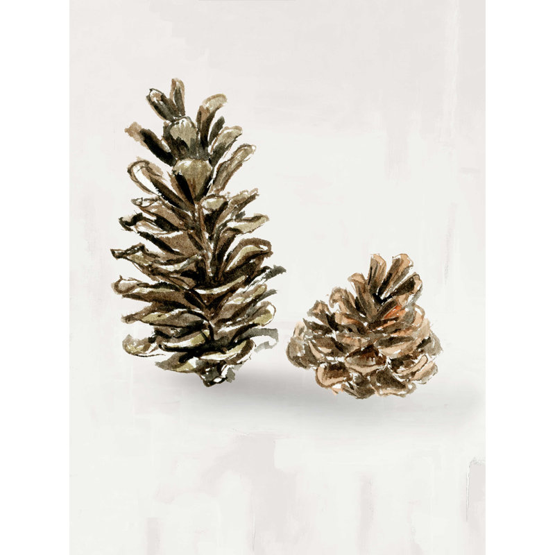 " Two Pine Cone Simple ", 16" H x 12" W