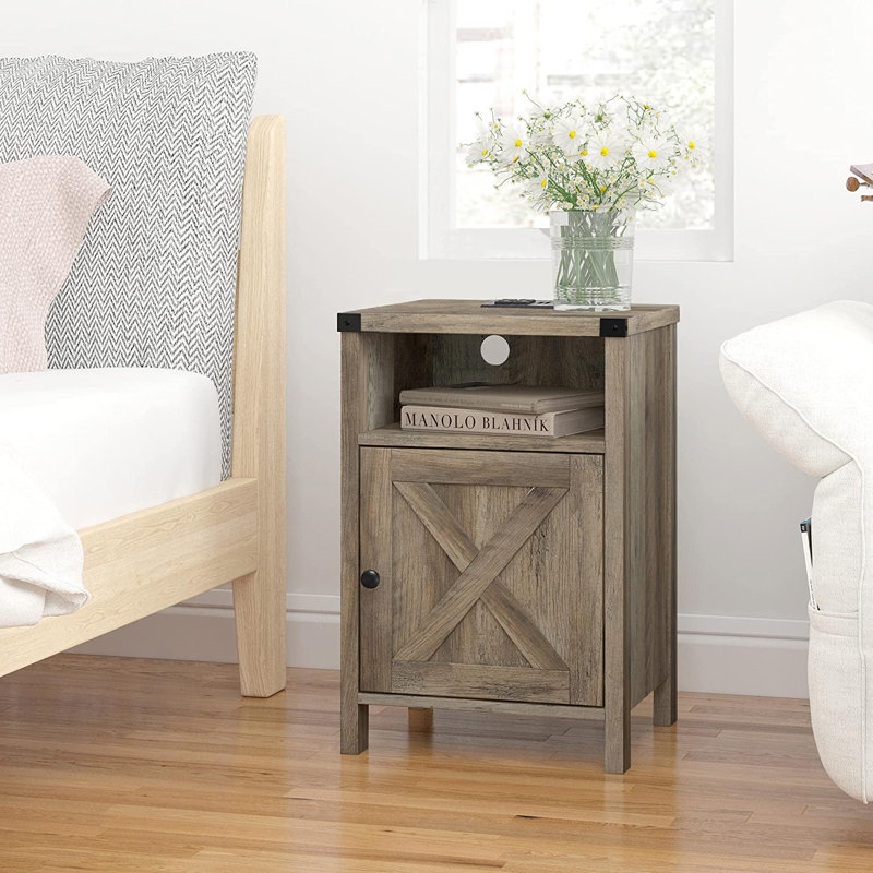 Kennesha 15.7'' W Nightstand, Gray