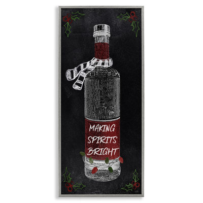 "Make Spirits Bright Bottle Canvas" par Natalie Carpentieri