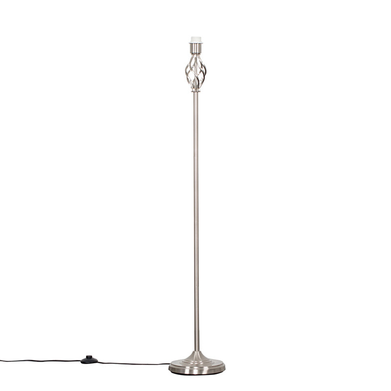 Axelrod 129cm Traditional Floor Lamp, Brushed Chrome
