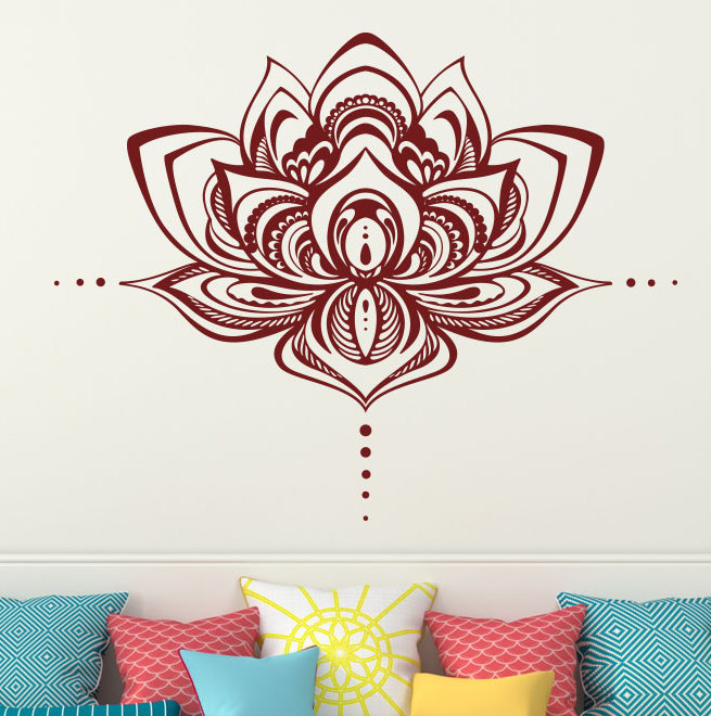 Décalcomanie murale fleur lotus Natazhat, Bourgogne