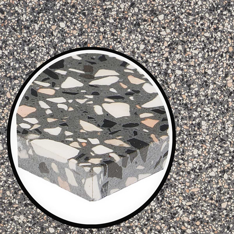 Terrazzo Italy 24x24 Honed Terrazzo Tile, Dolce Mora Gray