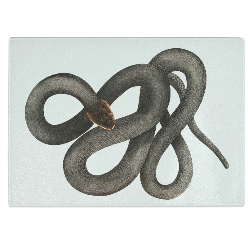 Tempered Glass Cobra Capella Snake Chopping Board, 28.5 cm W x 20 cm L
