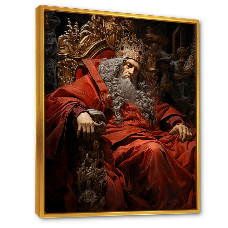 «Modern Judaism Solomons Royal Throne I», reproduction d'art sur toile, Cadre flottant doré, H 32 po x l 24 po