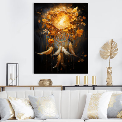 «Gold and Grey Catcher Of Night Whispers», reproduction sur toile