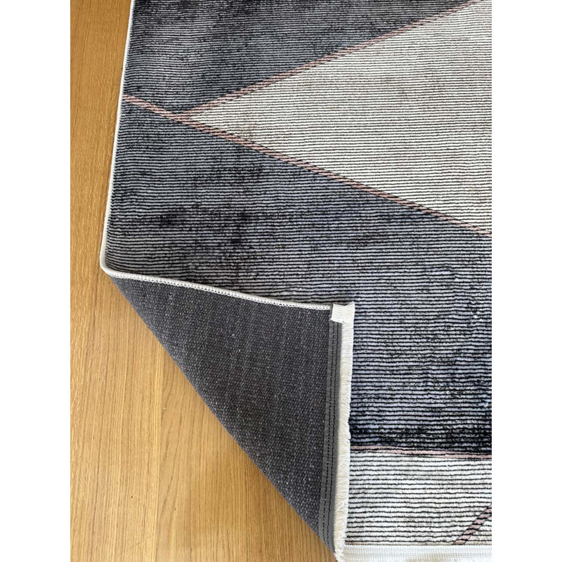 Tapis en coton avec envers antidérapant Lanney, Carré 2 pi 7 po