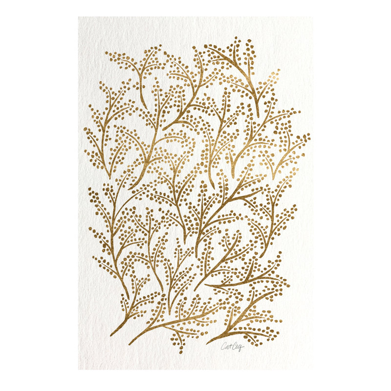 Gold Branches by Cat Coquillette - Wrapped Canvas Print, 66.04 cm H x 45.72 cm W x 1.91 cm D