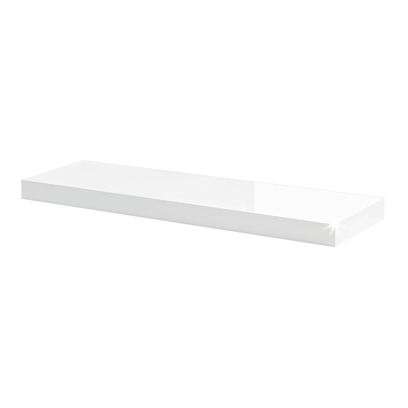 Destney Floating Shelf, 5cm H x 90cm W x 25cm D, Gloss White