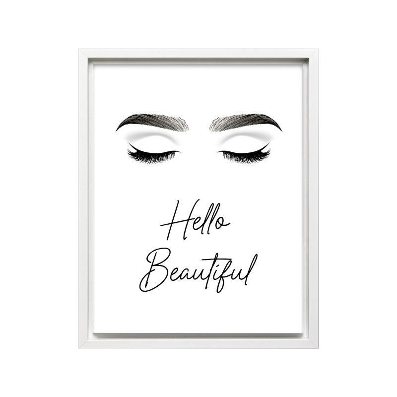 Hello Beautiful No1, Canvas, White Framed, 16"H x 20"W