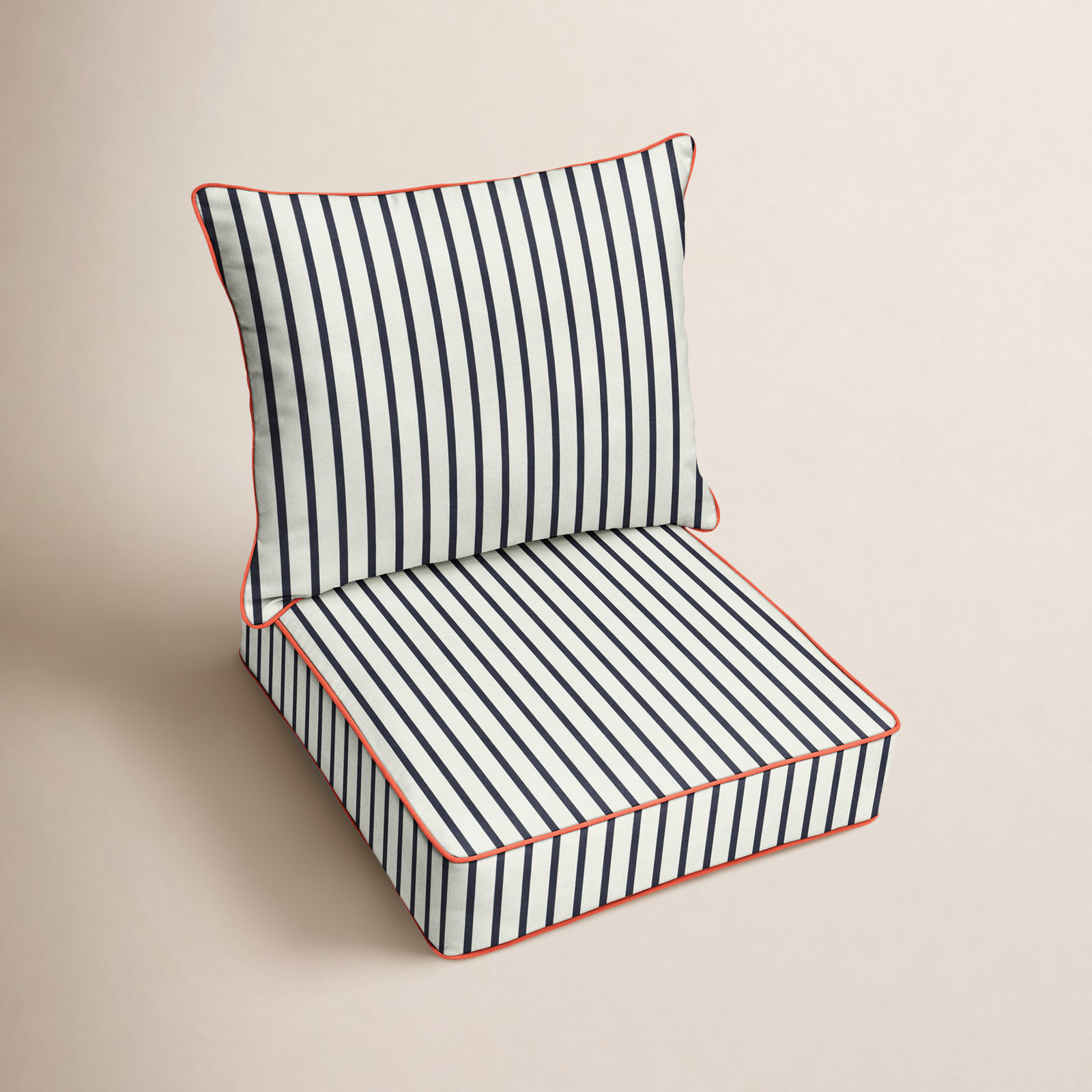 Corley Sunbrella Fabric Deep Seating Seat and Back Cushions, 5" H x 25" W x 25" D, Melon