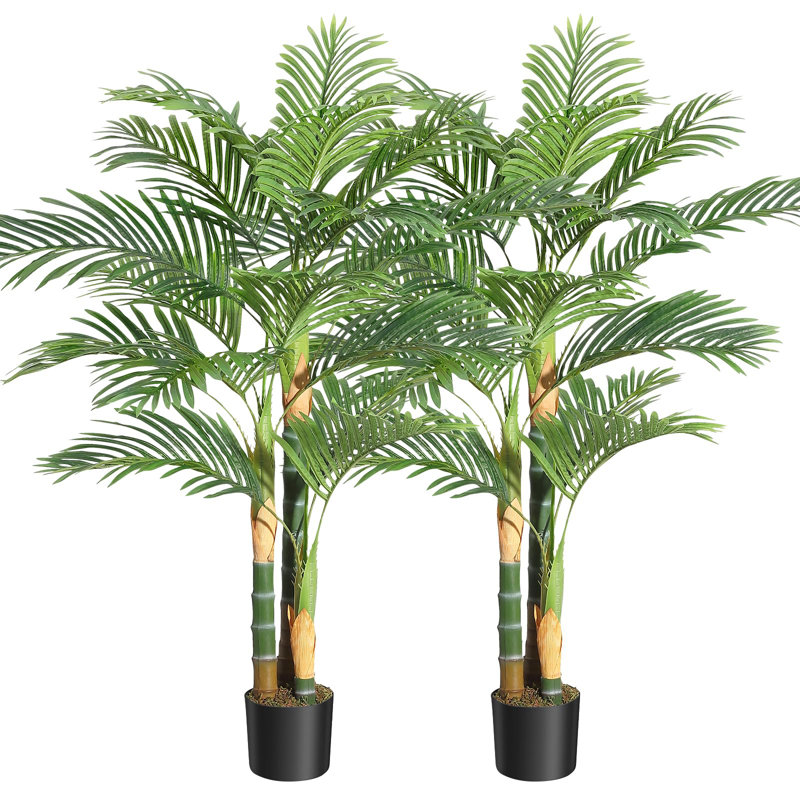 Palmier artificiel en pot 4 pi / 5 pi pour l'intérieur et l'extérieur, 2