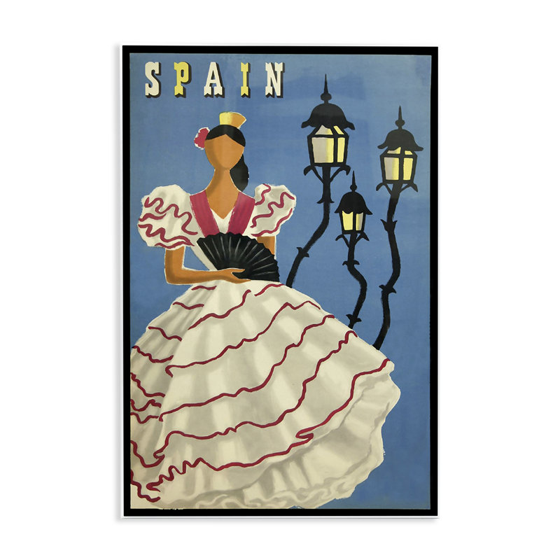 Espagne, portrait de femme sur plaque, art par Marcus Jules, H 15 po x l 10 po