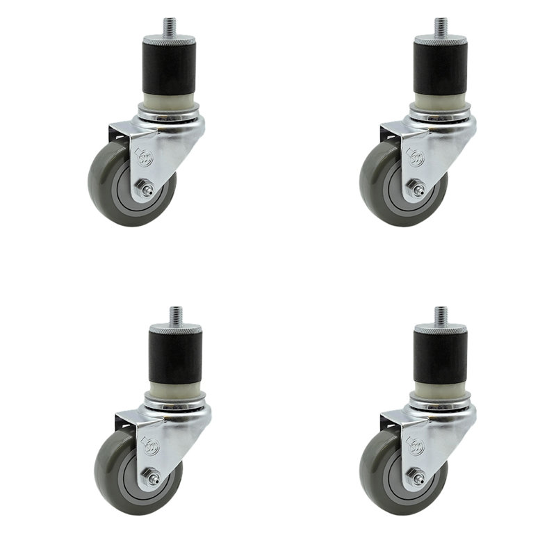 Polyurethane Expanding Caster, Blue