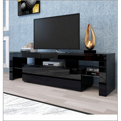 Modern  TV Stand, 20 Colors LED TV Stand w/Remote Control Lights