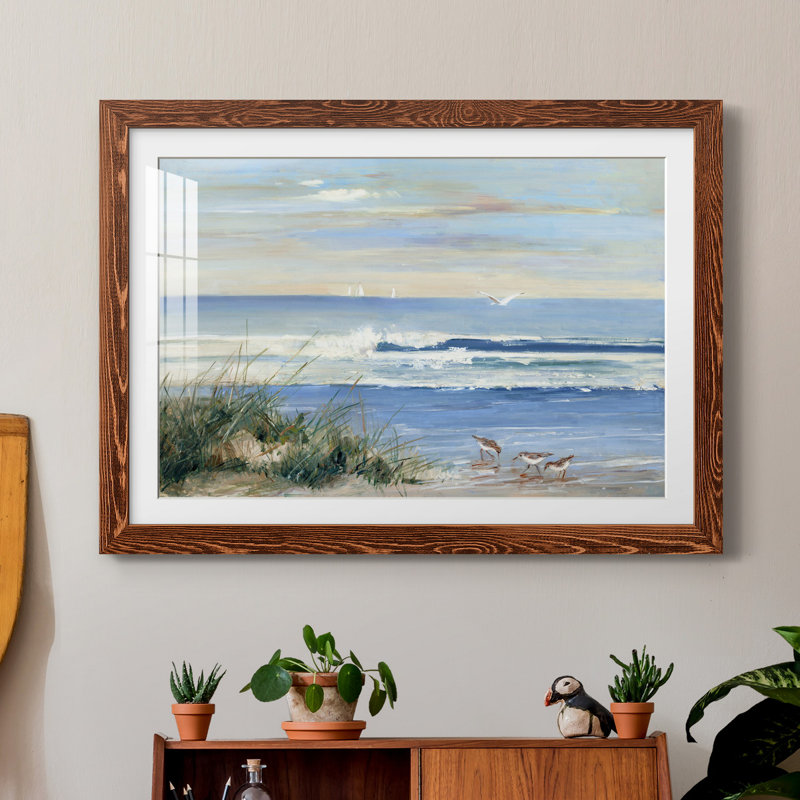 Beach Combers par J Paul - reproduction de cadre photo, H 17 po x l 20 po, Érable