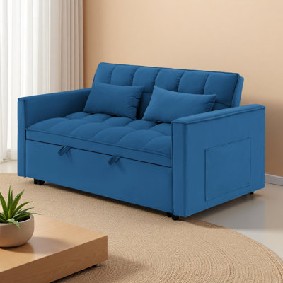 Canapé-lit pliable polyvalent de 54,33 pouces en 3 longueurs, canapé-lit moderne en velours, dossier réglable