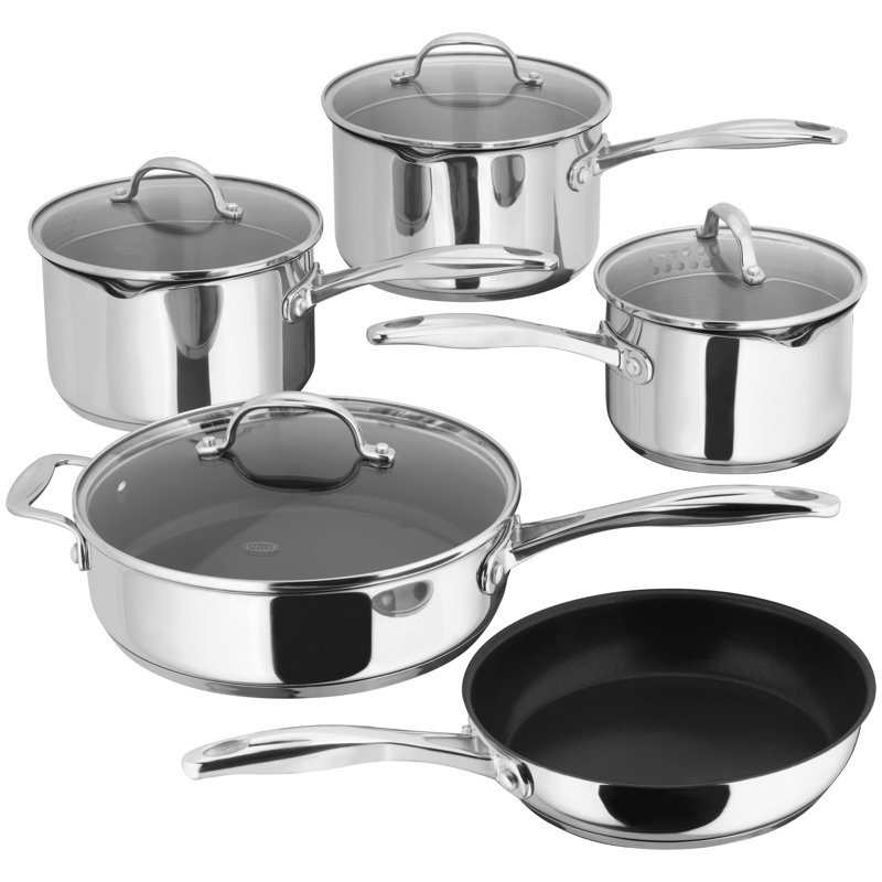 Stellar 7000 5 - Piece Non-Stick Stainless Steel Cookware Set