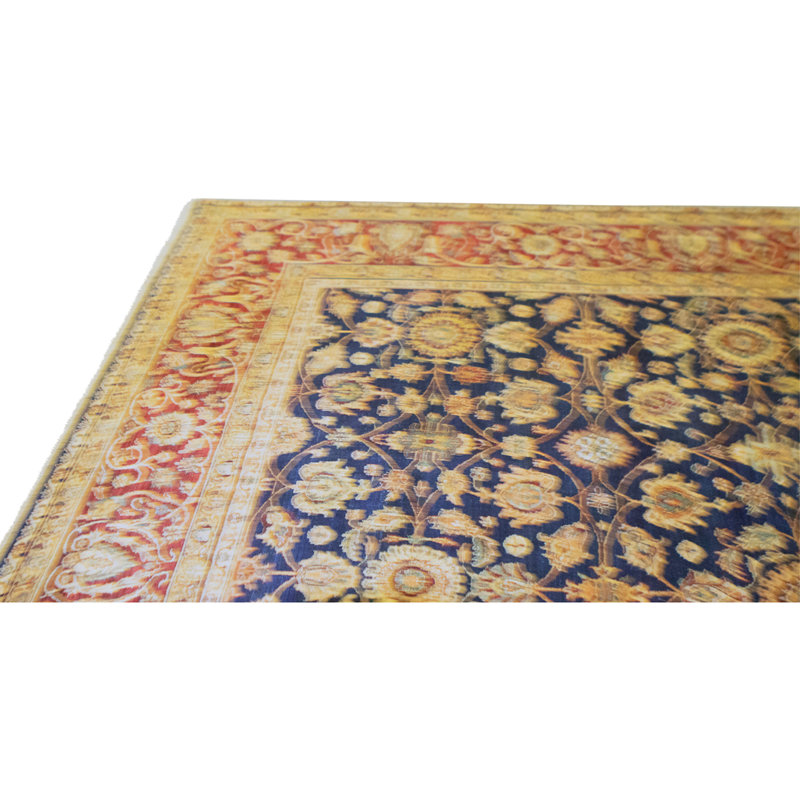 High-Quality Hand-Knotted Blue And Red Area Rug