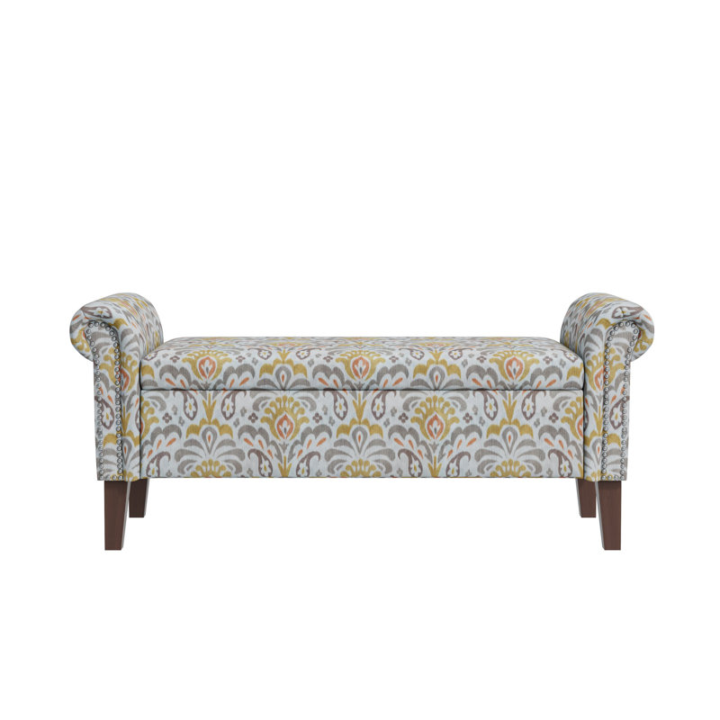 Conrad Storage Ottoman, Gray/Beige