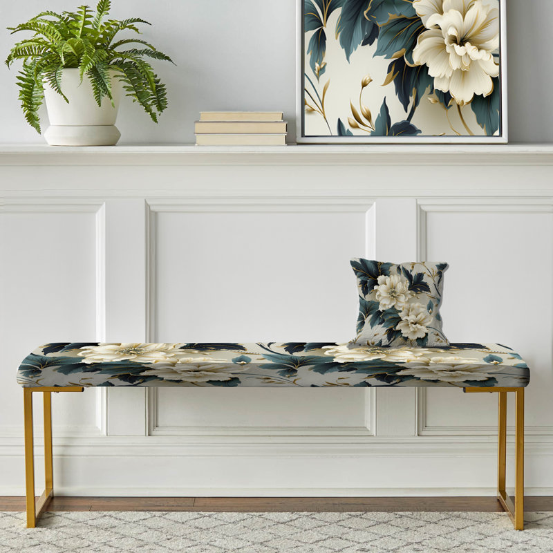 Banc floral rembourré or, Contemporary Motifs Victorian Pattern VI