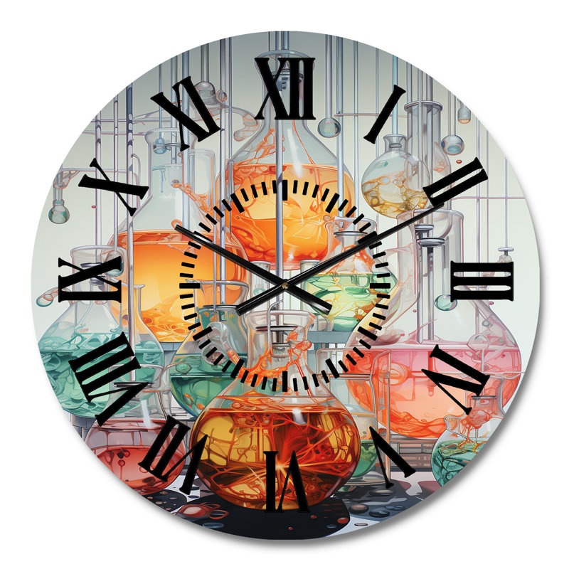 Horloge murale à laboratoire noir, Médium