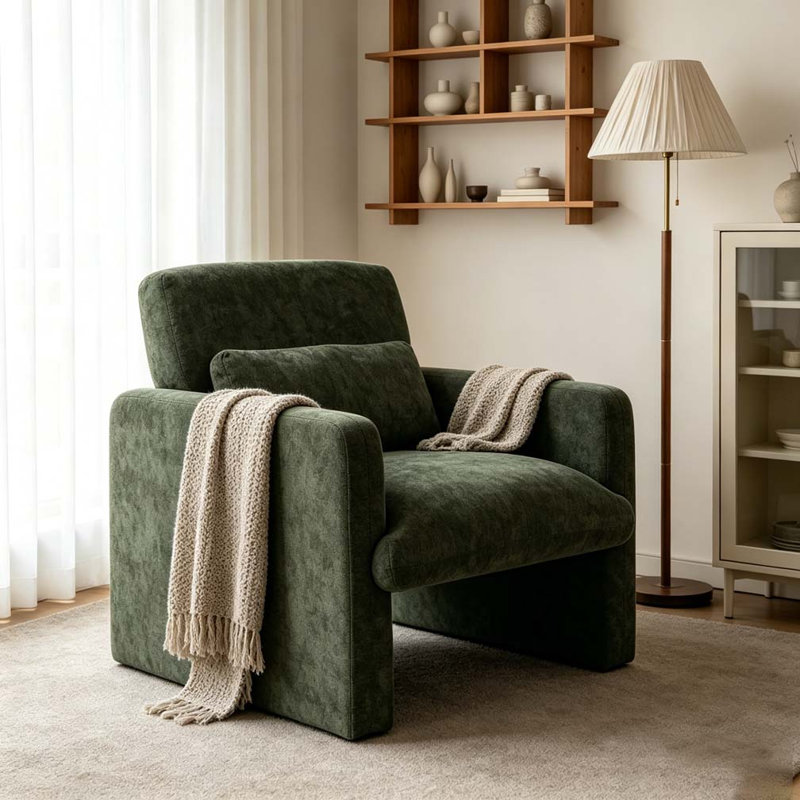 Chaise d'appoint moderne, Vert antique