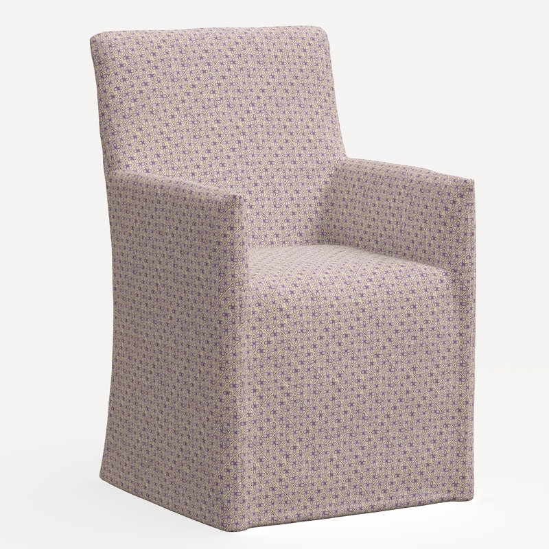 Rekha Slipcover Dining Chair, Jr Aalap Lavender Geometric