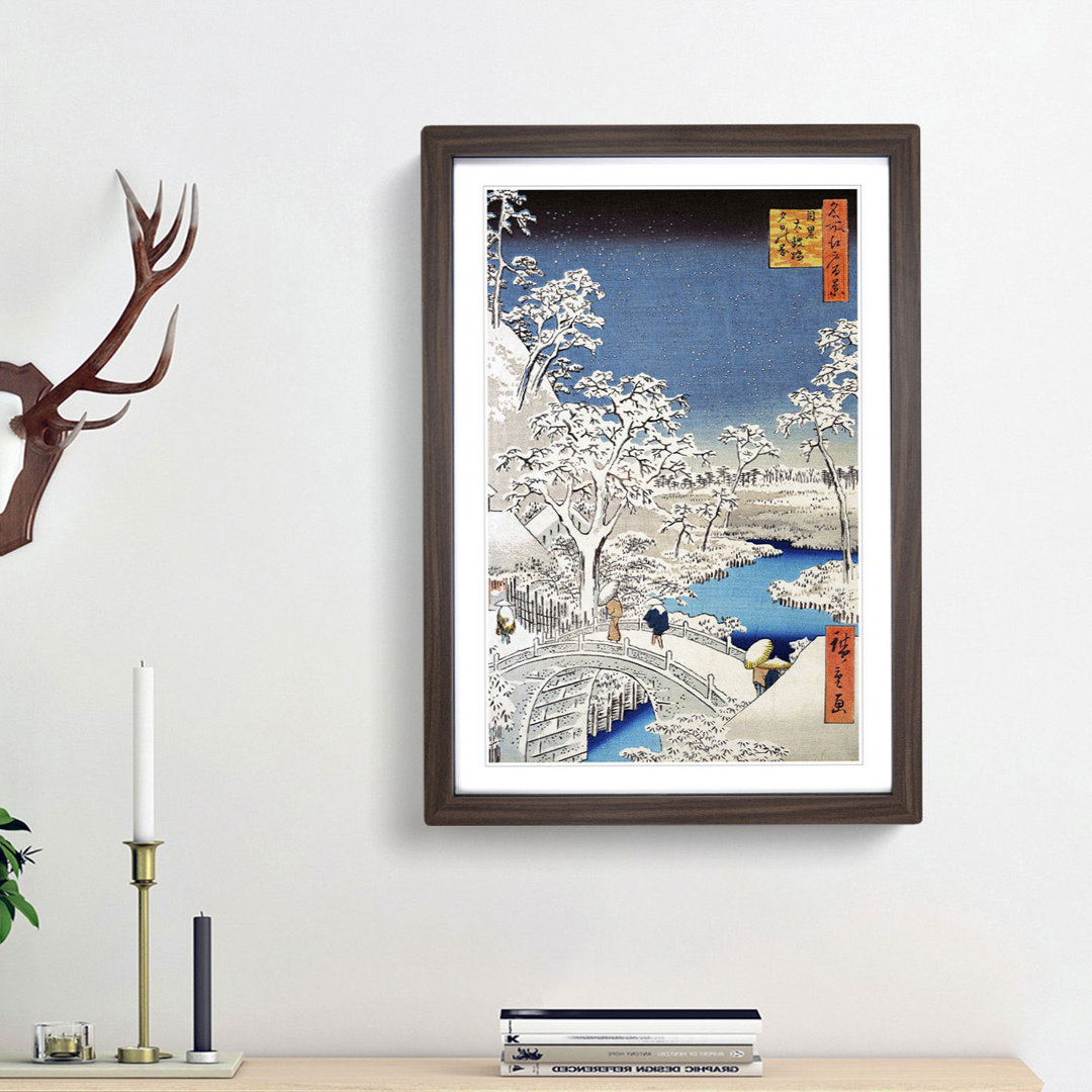 The Taiko Bridge by Utagawa Hiroshige - Framed Print