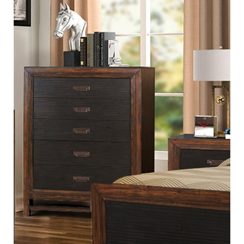 Commode à 5 tiroirs Bridgevine Home Branson, aucun assemblage requis, finition deux tons