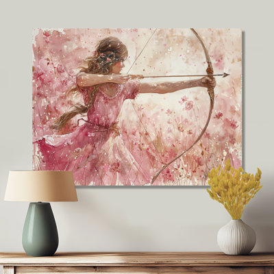 Cupidon rose astrologie Sagittaire - astronomie, art mural salon Sagittaire