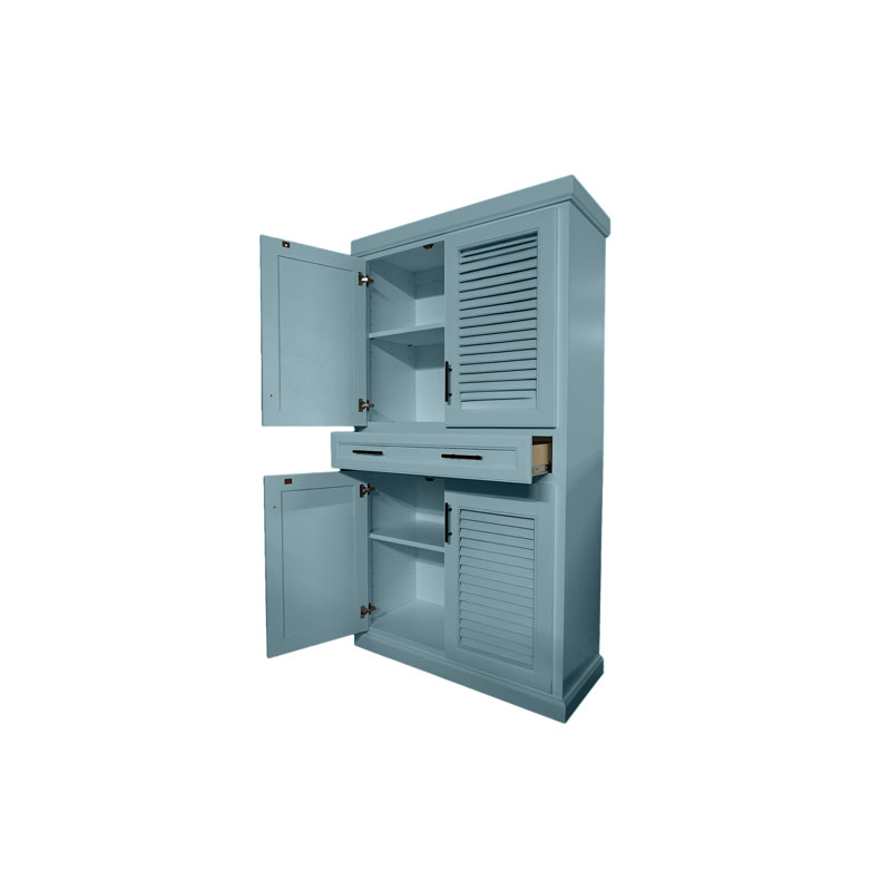 Armoire de cuisine en bois massif avec tiroir, Aqua captivant