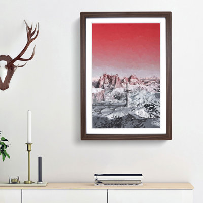 Cross in the Mountains in Abstract - Picture Frame Graphic Art Print