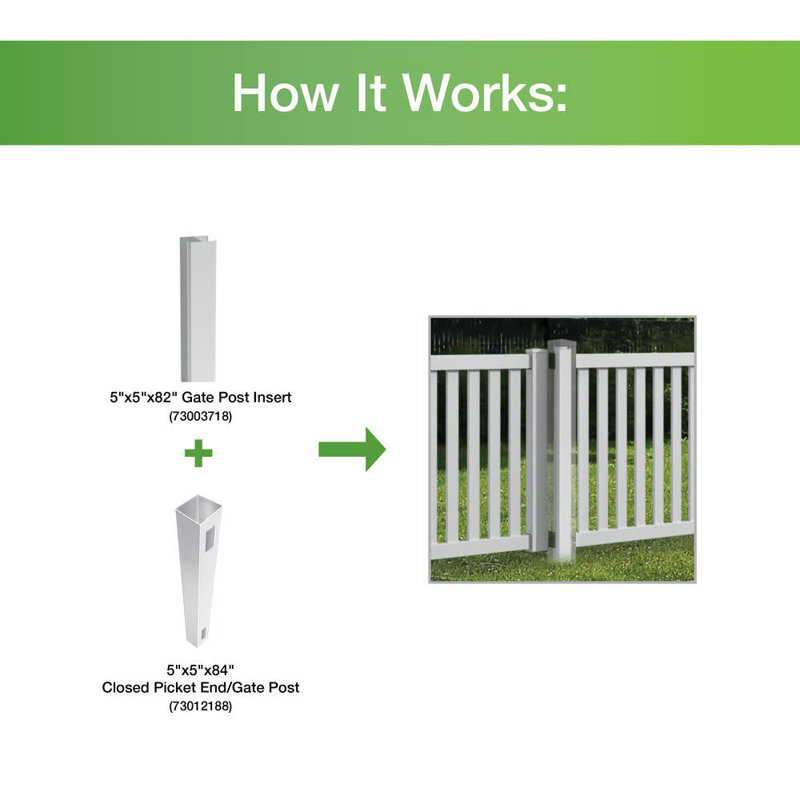 Barrette Outdoor Living 5 in. x 5 in. x 82 in. Aluminum Post Insert