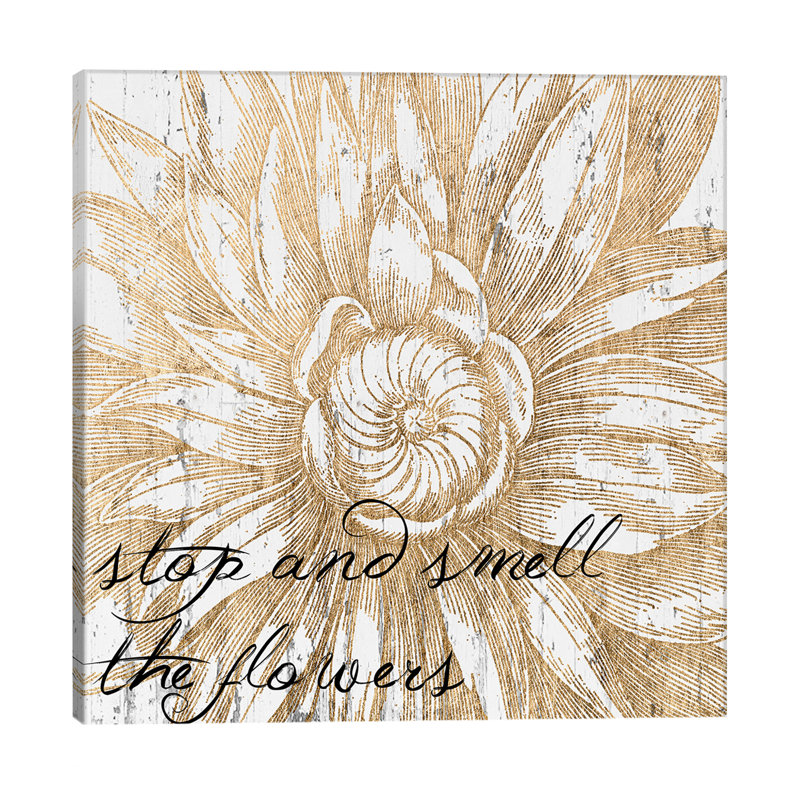 Metallic Floral Quote I by Jarman Fagalde - Wrapped Canvas Print, 66.04 cm H x 66.04 cm W x 1.91 cm D