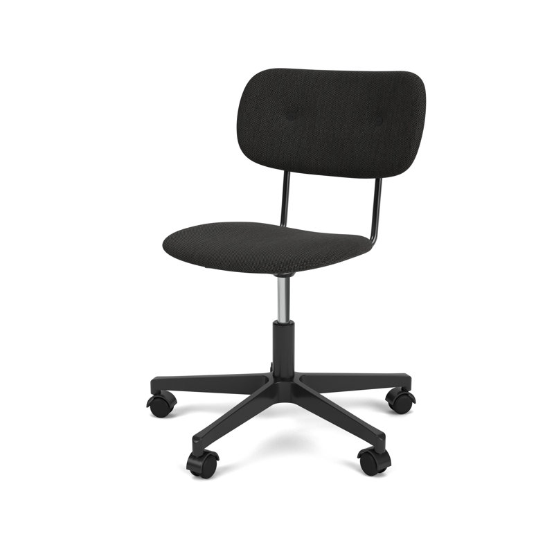 Co Swivel Task Chair, Black Oak/Black, Black, Wool Blend