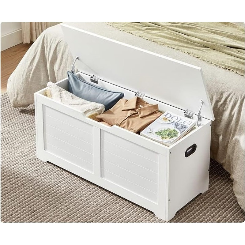 Banc de rangement avec 2 charnières de sécurité, style maison de campagne