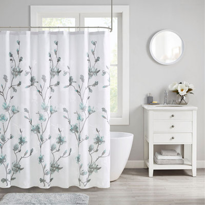 Rideau de douche à motif floral Burnout