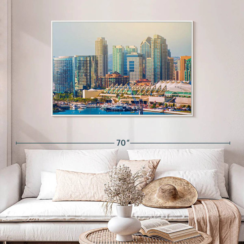 Ville de San Diego, Cadre flottant blanc, 46 po x 31 po