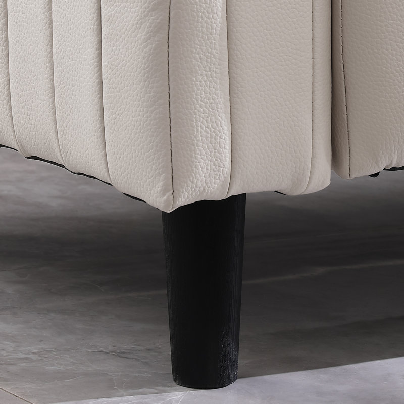 Canapé en cuir 78,7 po Delana, Blanc